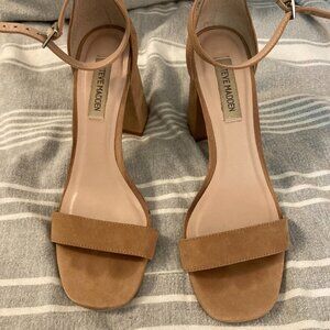 Steve Madden Tan Suede Chunky Heel Size 8